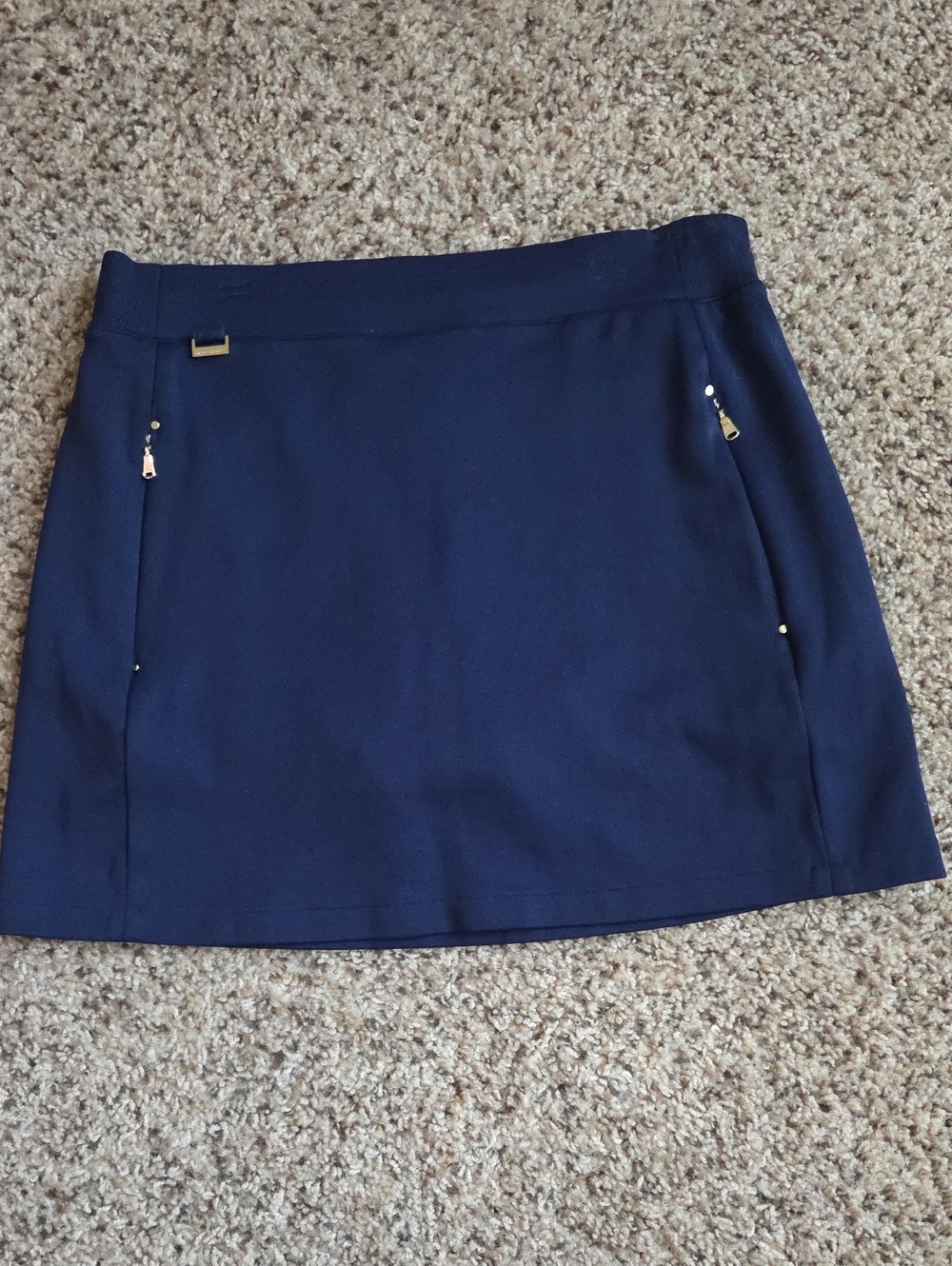 Ralph Lauren Golf Navy Performance Skort with Gold Hardware Size M NWOT